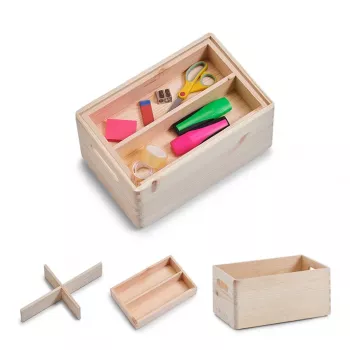 Zeller 13320 Allzweckkisten-Set, 3-tlg., Nadelholz
