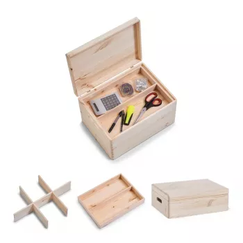Zeller 13326 Allzweckkisten-Set mit Deckel, 3-tlg., Nadelholz