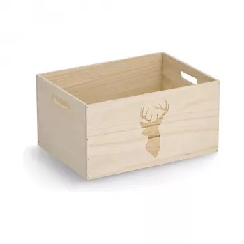 Zeller Hirsch Aufbewahrungsbox Natur 35 x 25 x 18 cm 15222