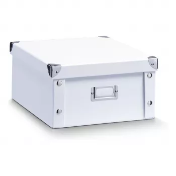 Zeller Present 17763 Weiße rechteckige Aufbewahrungsbox aus Karton