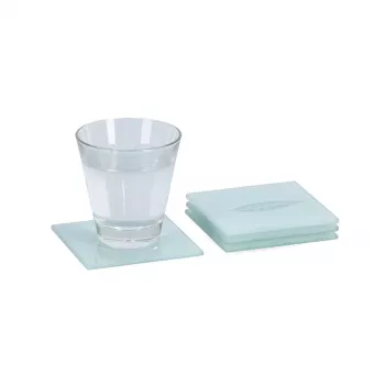 Zeller 26232 Glasuntersetzer-Set, 4-tlg., Glas, transparent