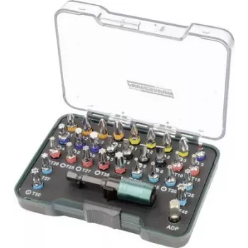 Brüder Mannesmann M29710 32-teiliges Schraubendreher-Bit-Set mit magnetischem Schnellwechselhalter