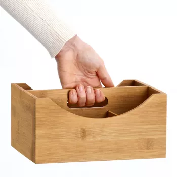 Zeller Aufbewahrungsbox Natur 25 x 18 x 12 cm Bambus 13336