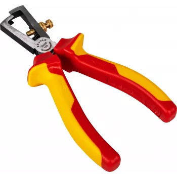 BRÜDER MANNESMANN VDE Abisolierzange 160 mm, 1000V isoliert, Chrom-Vanadium, Rot/Gelb 10608