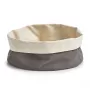 Zeller Brotkorb 18006 – Faltbarer Stoffkorb mit Metallrahmen, Grau, 20 x 20 x 7 cm