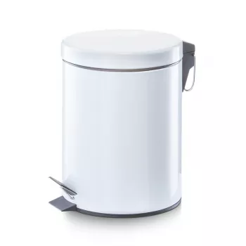 Zeller Kick Tretmülleimer 5 L Weiß 18700