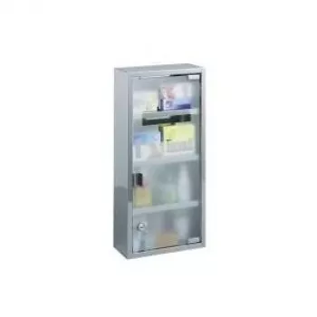 ZELLER Medizinschrank 57x27x12 cm Edelstahl, abschließbar, 2 Böden, wandmontiert (99193)