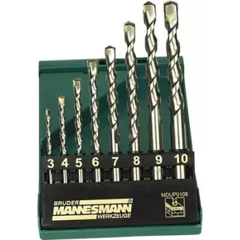 Brüder Mannesmann M54309 Steinbohrer-Set, 5-teilig, 4-10 mm, Hartmetall-bestückt, DIN 8039