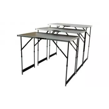 BRÜDER MANNESMANN M70113 Multifunktions-Klapptisch-Set, 3-teilig, MDF E1 Tischplatte 2,7 mm, Aluminiumrahmen, Silber/Grau