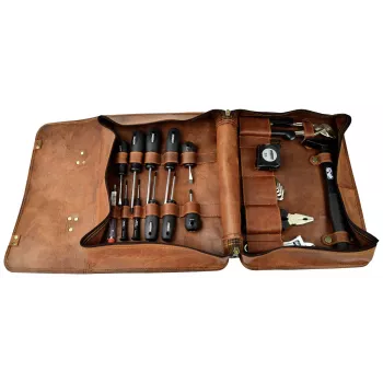 BRÜDER MANNESMANN M29048 24-teiliges Handwerkzeug-Set in Echtledertasche