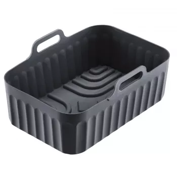 WESTMARK Heißluftfritteusen-Backform Line 22022270 Silikon Oval 21,5 x 13,5 cm Schwarz