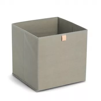 Zeller Khaki Stoff-Aufbewahrungsbox 32x32x32 cm faltbarer Würfel-Organizer 14540