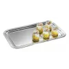 APS CLASSIC Rechteckige Servierplatte 530x325 mm Silber Vernickelt Hochglanzverchromt mit Linien