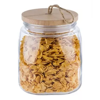 APS Woody 2L Glasvorratsglas mit Akazienholzdeckel 82256