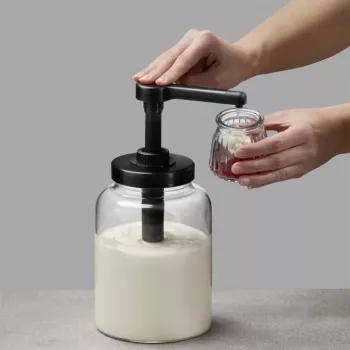 APS DISPENSA 1,7L Glas-Dosierspender, Transparent/Schwarz 93290