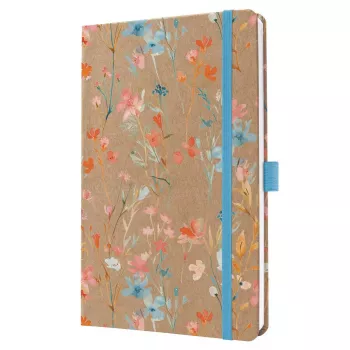 SIGEL Jolie 2027 Wochenplaner A5 Blau Floral Serenity Hardcover mit Gummiband, Stiftschlaufe, Lesebändchen, Innentasche, 144 Seiten, 80 g/m² Papier, Abgerundete Ecken, Mehrsprachig 7J807