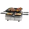 PROFI COOK Raclette-Grill PC-RG 1301 für 4 Personen mit wendbarer Gusseisenplatte, Edelstahlgehäuse 501301