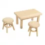 Rayher Mini-Wichteltisch mit 2 Hockern, Naturholz, 3-teiliges Set 46819505