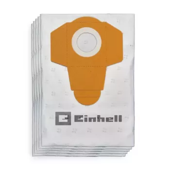 Einhell 2351195 Staubbeutel-Pack für TE-VC 2340 SA, TE-VC 2230 SA, TC-VC 1930 SA, TC-VC 1930 S, 40 L, Weiß/Gelb, 5 Stück