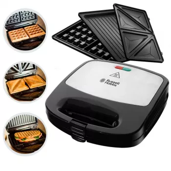 Russell Hobbs Creations 3-in-1 Sandwichmaker, Schwarz/Edelstahl