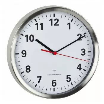 TFA Dostmann 60.3529.02 Funk-Wanduhr 220 mm Aluminium Sekundenzeiger schleichend
