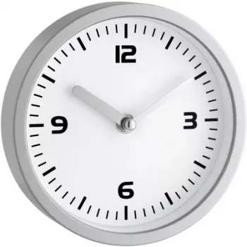 TFA Dostmann 60.3012 Runde Quarz-Wanduhr Silber
