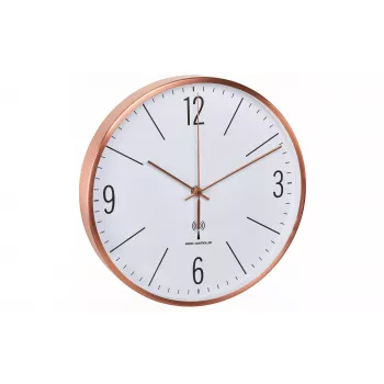 TFA Dostmann 60.3534.51 Runde Kupfer-Weiße Quarz-Wanduhr