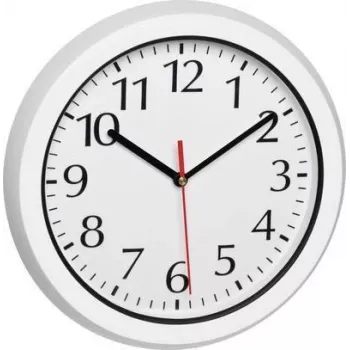 TFA Dostmann 60.3542.02 Funk-Wanduhr 30 cm Weiß Spritzwassergeschützt für Badezimmer