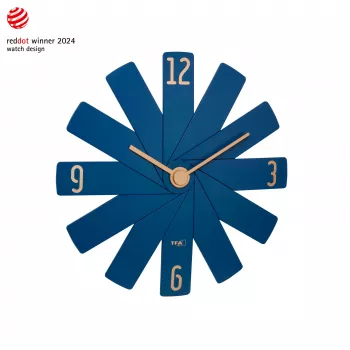 TFA Dostmann 60.3020.06 Mitternachtsblaue Wanduhr mit schleichender Sekunde 400mm