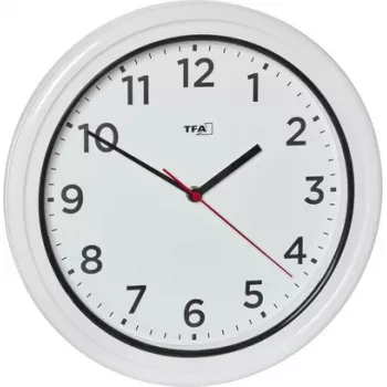 TFA Dostmann 60.3078.02 Quarz-Außenwanduhr Weiß Spritzwassergeschützt