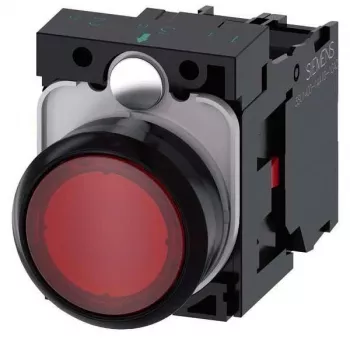Siemens SIRIUS ACT beleuchteter Drucktaster, Komplettgerät, Kunststoff, rot, 22 mm, 1NO+1NC, 24 V AC/DC LED 3SU1102-0AB20-1CA0