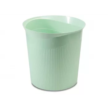 HAN Re-LOOP 13L runder Abfallbehälter, Pastellgrün, 100% PIR Recyclingkunststoff, strukturiert 18148-805