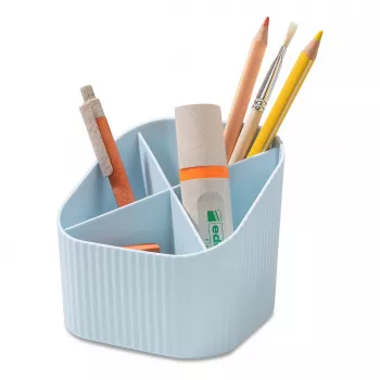 HAN X-LOOP Stiftehalter, Pastellblau, 4 Fächer, 11,1 x 11,1 x 10,5 cm 17238-884D