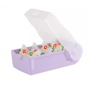 HAN CROCO A7 Querformat Karteikartenbox, Pastellviolett transluzenter Korpus mit klarem Deckel, Polypropylen, 1 Stück 997-887