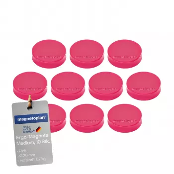 MAGNETOPLAN HOLTZ Magnet Ergo Medium 1664018 30mm Pink 10 Stück