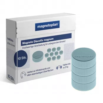 MAGNETOPLAN HOLTZ Discofix runder Magnet Magnum, Blau, Vollkern-Ferrit, 2,0 kg Haftkraft (1660003)