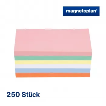 MAGNETOPLAN HOLTZ Kommunikationskarten rechteckig 200 x 100 mm sortierte Farben (Pink, Grün, Gelb, Weiß, Blau, Orange) - 250 Karten 112501510