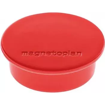 Magnetoplan Discofix runder Magnet Farbe Rot mit massivem Ferritkern, Haftkraft 2,2 kg 1662006