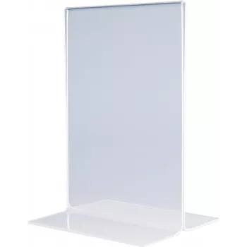 MAGNETOPLAN HOLTZ Acryl-Tischaufsteller DIN A3 Hochformat Kristallklar Doppelseitig 297 x 420 mm (43115)