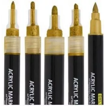 ONLINE SCHREIBGERÄTE Gold Lettering Acrylmarker-Set Gold 5 Stück (18517)