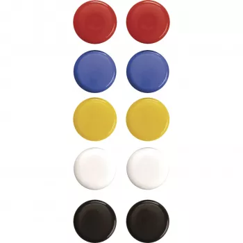Magnetoplan Signalmagnete 20 mm, 10 Stück, verschiedene Farben (Rot, Blau, Gelb, Grün, Weiß) 16662