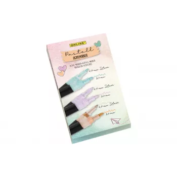 ONLINE Pastell-Beschriftungs-Acrylmarker-Set, 6 verschiedene Pastellfarben, 0,7 mm + 3,0 mm Spitzen 18519