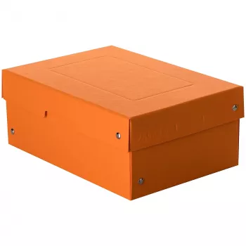 FALKEN PURE Aufbewahrungsbox 1250 Blatt Pastellorange 18,0 x 25,0 x 10,0 cm, 1 Stück (22001848000F)