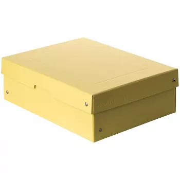 FALKEN PURE Dokumenten-Aufbewahrungsbox 1250 Blatt Pastellgelb 24,0 x 32,0 x 10,0 cm, 1 Stück 22001936000F