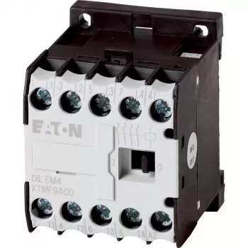 Eaton DILEM4-G (24 V DC) Mini-Schütz, 3-polig, 9 A, 4 kW, 1 NO Hilfskontakt, Schraubklemmen, IP20, Schwarz/Weiß 012701