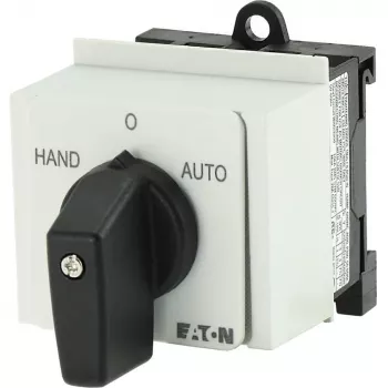 Eaton T0-1-15431/IVS 1-poliger Hauptschalter, 20 A, IP65, Drehgriff, Schwarz/Weiß 026991