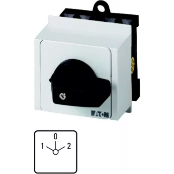 Eaton T0-3-8212/IVS 3-poliger EIN-AUS-Drehschalter, 20 A, 690 V, schwarzer Drehknopf, weiße Frontplatte, IP65 079186