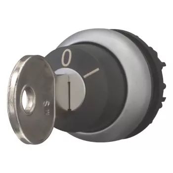 Eaton M22-WS-MS2 Schlüsselbetätigter Wahlschalter-Antrieb, 2-Positionen Rastend, Schwarz/Silber 111790