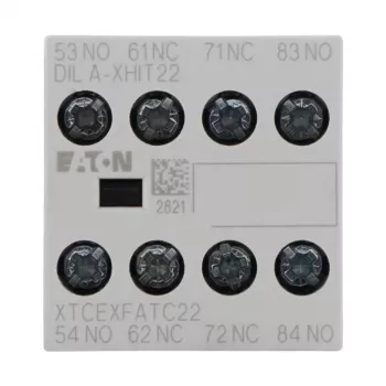 Eaton DILA-XHIT22 Hilfskontaktblock, 2NO+2NC, Frontmontage, Schraubklemmen, Schwarz/Weiß 101044