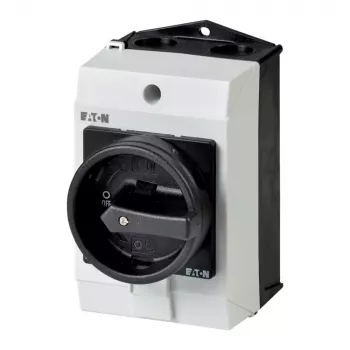 Eaton T0-1-8200/I1/SVB-SW 1-poliger EIN-AUS-Kippschalter, 20 A, 690 V AC, IP65 Front, Schwarz/Weiß 207146